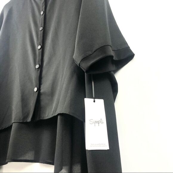 Sympli Black Button Down Shirt for Women - Picture 6 of 9